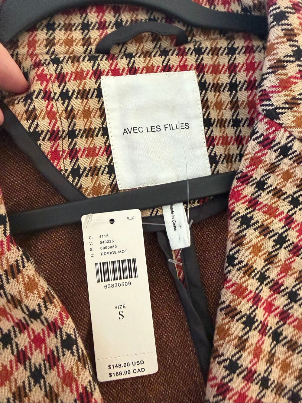 NWT Anthropologie Avec Les Filles Longline Plaid Blazer Size Small - Picture 10 of 10